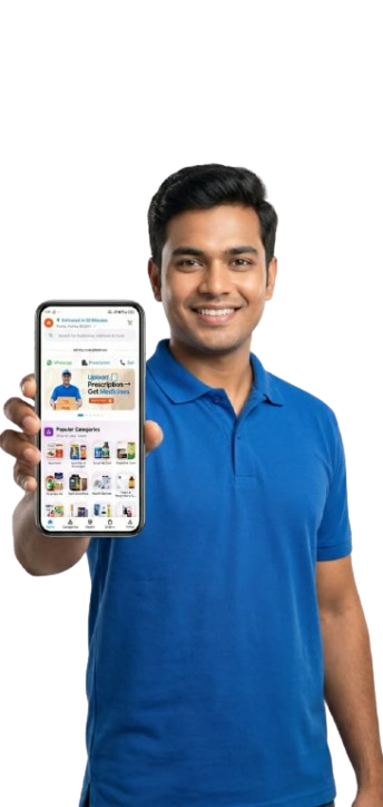 BlynkMeds mobile app interface showing medicine ordering